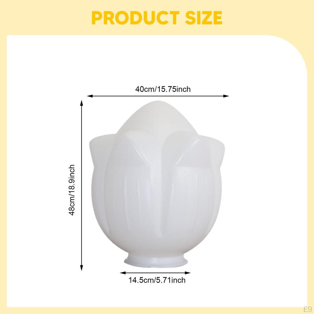 Acrylic Lamp Cover, Decorative Lampshade with Floral Pattern, Replacement for Outdoor Lighting
