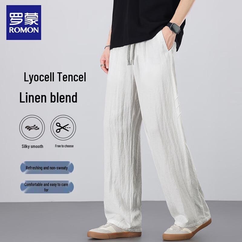 Romon Men s Summer Cool-Touch Wide-Leg Casual Pants 4XL