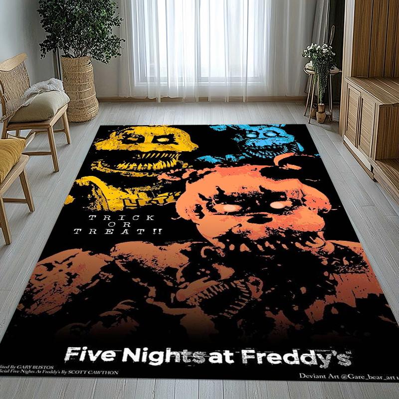 Tappeto Area Antiscivolo Horror Freddy F-FNAF Giochi Soggiorno Tappeto Morbido per Camera da Letto Stanza dei Giochi dei Bambini Divano, Zerbino Decorazione per la Casa Regalo