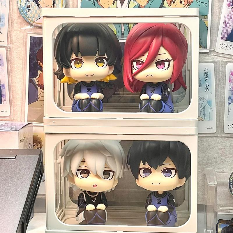 10Cm Chibi Figurines Blue Lock Nagi Seishiro Chigiri Hyoma Anime Action Figure Chassis Ornament Decoration Collection Model Toys