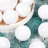 White Christmas Tree Ornament Balls - Plastic Round Decorations