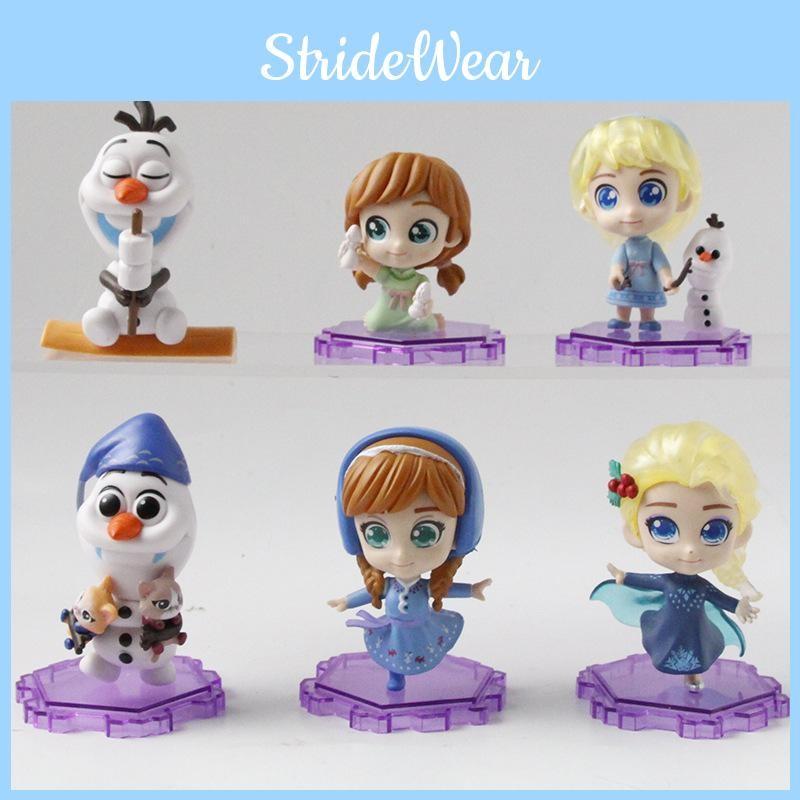 Elsa Frozen Olaf Pvc Model Set Collectible Figures Children Decor Playroom