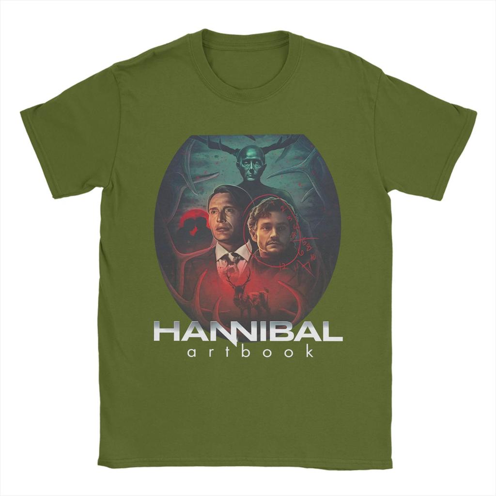 Mads Mikkelsen Herren T-Shirts Hannibal Mode T-Shirt Kurzarm Rundhals T-Shirt Baumwolle Übergröße Kleidung