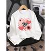 Crewneck Sweatshirt for Girls Featuring Heart, Polka Dots, And Cow Print Designs. It'S Machine Washable And Suitable for Spring And Autumn