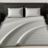 Set di coprimaterasso in tessuto a fibra fresca e scivolosa di lusso, Tappetino fresco traspirante morbido comfort estivo con lunga durat… Altro