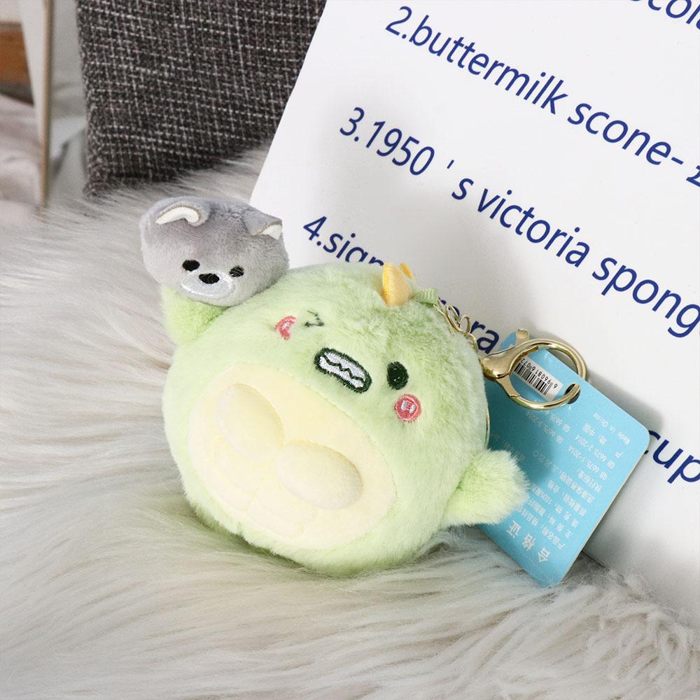 Green Dinosaur Green Dinosaur Doll Pendant Cartoon Dinosaur Wolf Plush Keyring  Couple