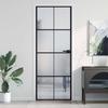 Vidaxl Interior Door, Black, 76X201.5 Cm, Glass and Aluminum