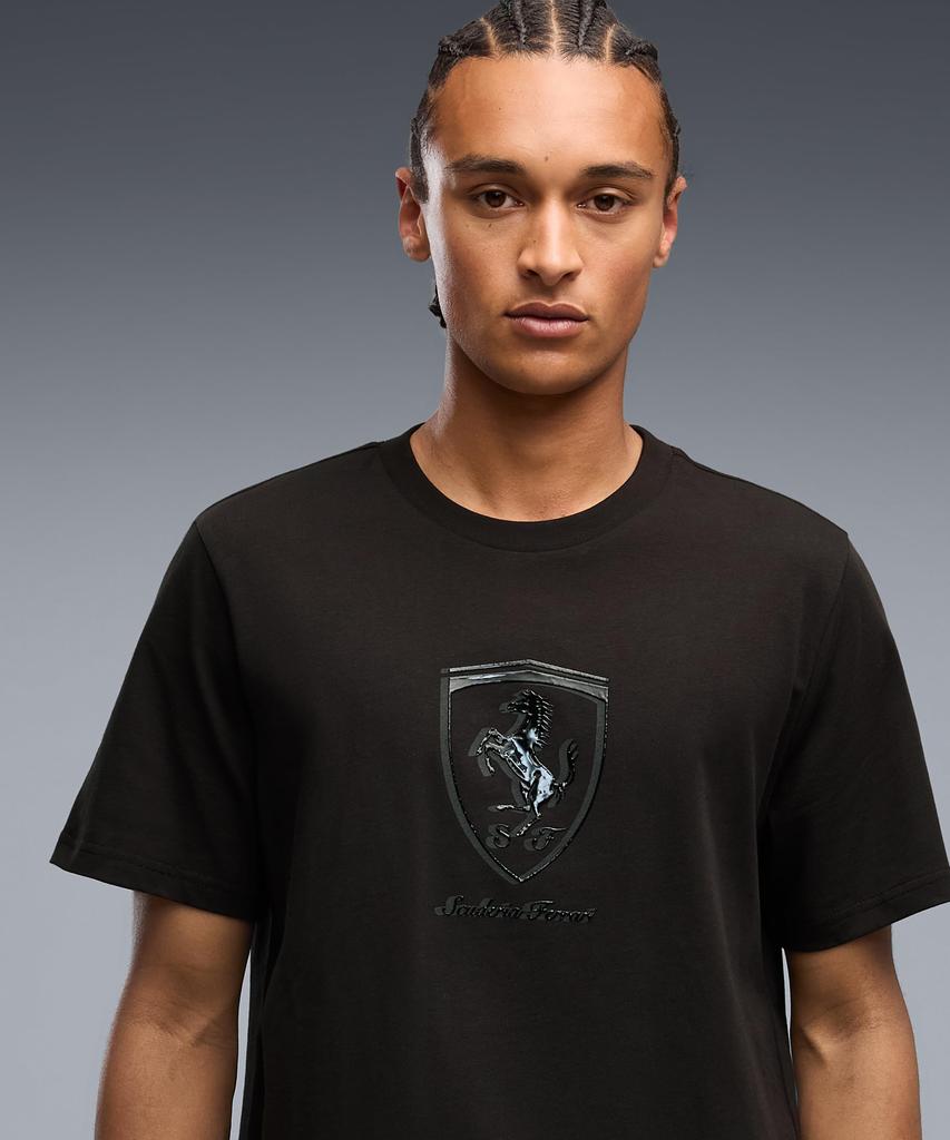 Lässiges Ferrari Tonal Shield T-Shirt 637004 Puma Schwarz [Puma] Herren (01)