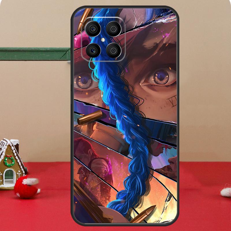 Arcane Jinx Vi Anime For Huawei Honor Magic 5 Lite X8 X9 50 70 P20 P30 P40 P50 P60 Pro Nova 9 5T P Smart Z Case