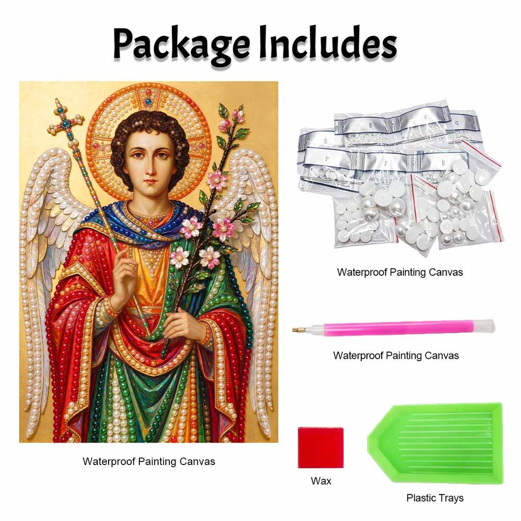 DIY 3D Pearl Diamond Painting Art Set Archangel Religious Home Decor Art Set Wall Art