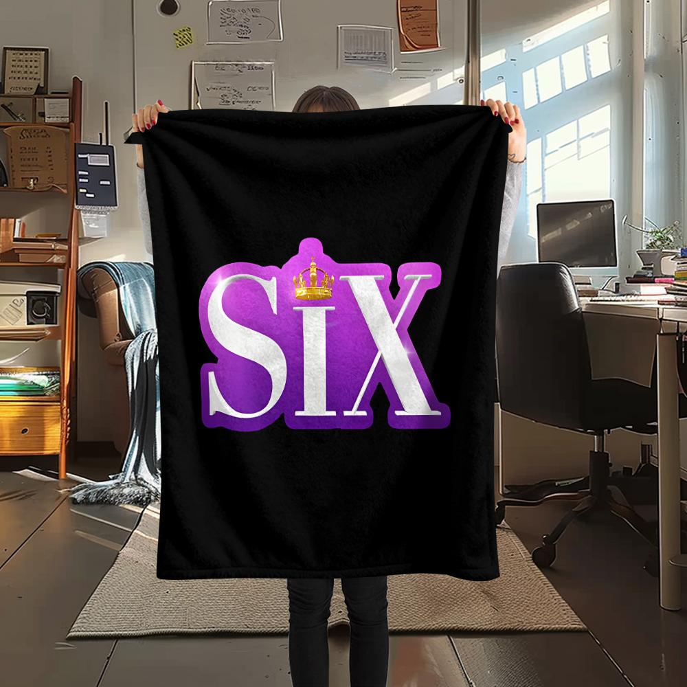 1PC SIX Print Flannel Blanket, High quality All Seasons, Home Decor, Warmth and Comfort, Perfect for Christmas Gifts