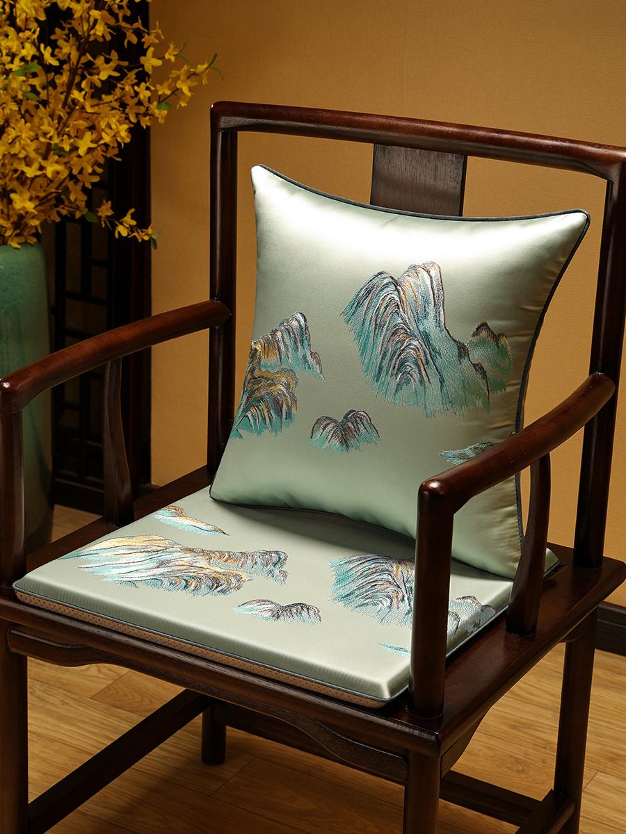 Nouveaux coussins de chaise en mousse style chinois Housse de coussin de canapé en palissandre Coussins de siège éponge pour la maison Coussins de chaise anti-dérapants brodés 50x50cm