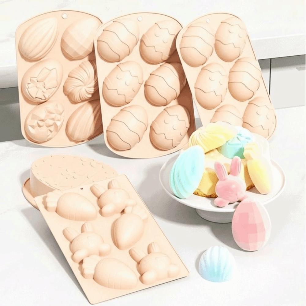 Heat-Resistant Easter Egg Bunny Mold Food Grade Silicone Easter Bunny Design Silicone Cake Mold 3D Design Surprise Design