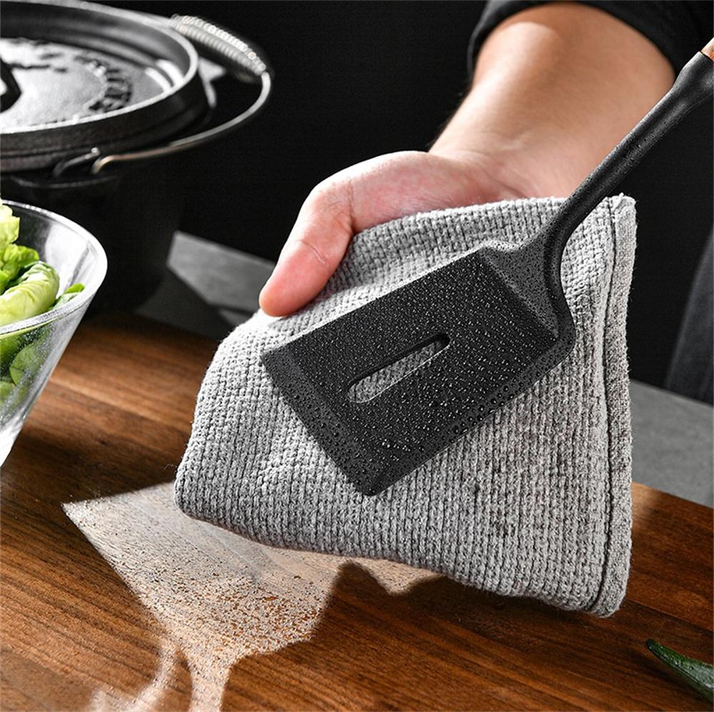 2025 New Silicone Kitchenware Non-Stick Cookware Kitchen Utensils Set Spatula Shovel Egg Beaters Wooden Handle Cooking Tool Set