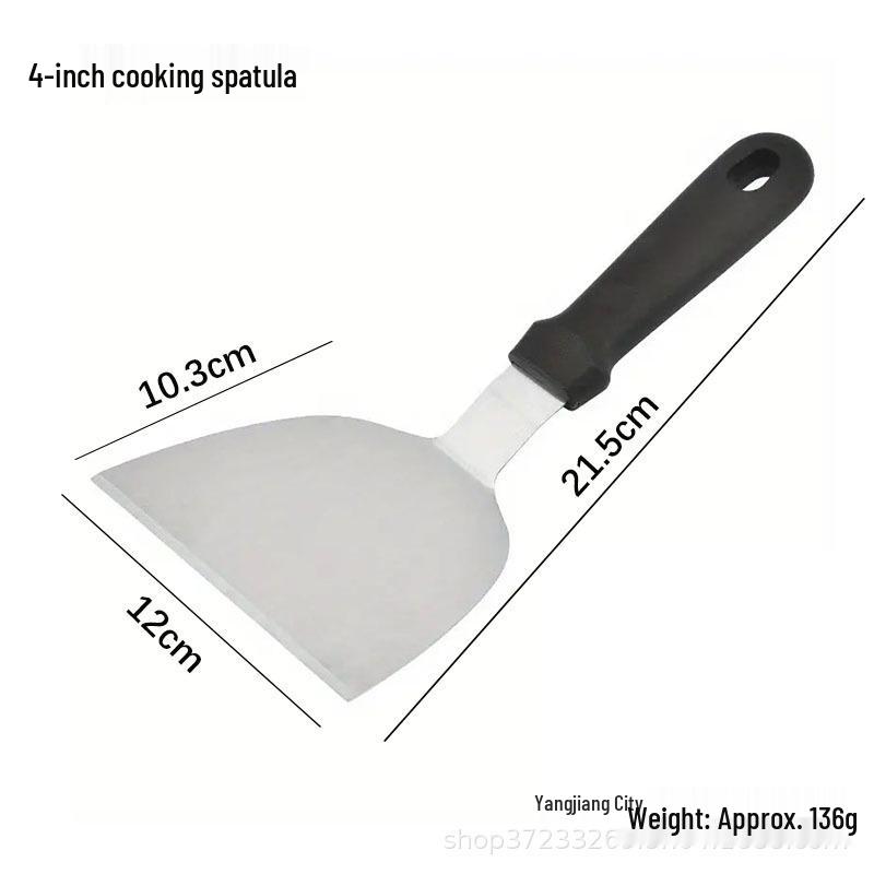 Stainless Steel Beveled Edge Wood Handle Teppanyaki and Pancake Spatula