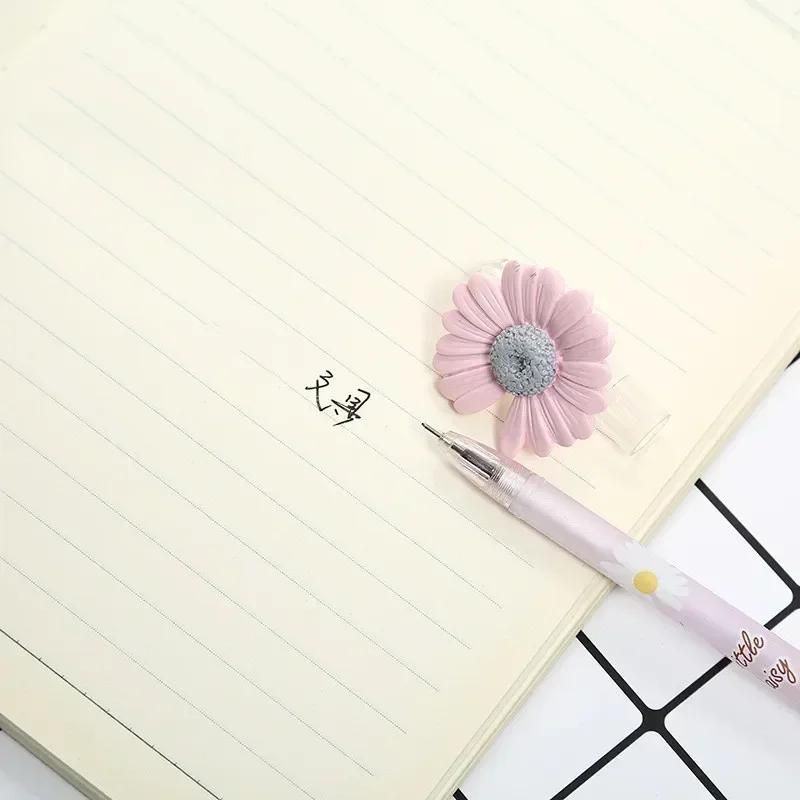 6Pcs Cute Floral Flower Shape Daisy Gel Pen 0.5mm School Office Accessories Student Writing Stationery Colorful Color Random