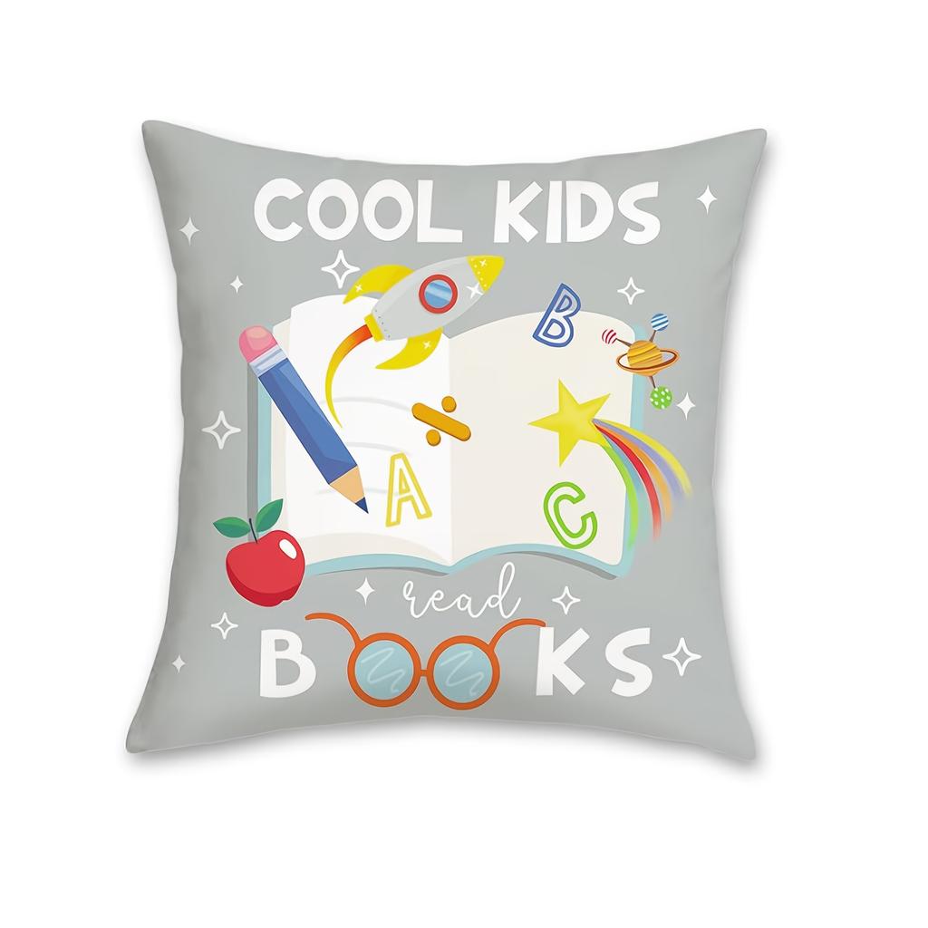 4Pcs, Reading Book Pillowcase, Reading Room Classroom Decoration Cushion Cover Decoration