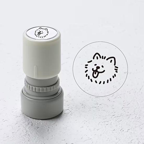 Cartoon Dog Self Inking Stamp Portable DIY Cards Envelopes Scrapbooking Pre-Inked Decorative Puppy Stamper Birthday
