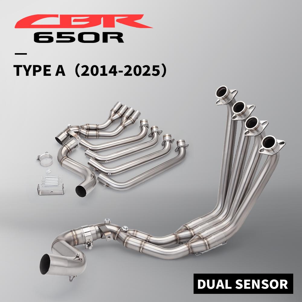 

Slip On For CBR650R CB650F CB650R CBR650F Motorcycle Exhaust System Modified Front Link Pipe Exhaust Carbon Moto DB Killer Type-A