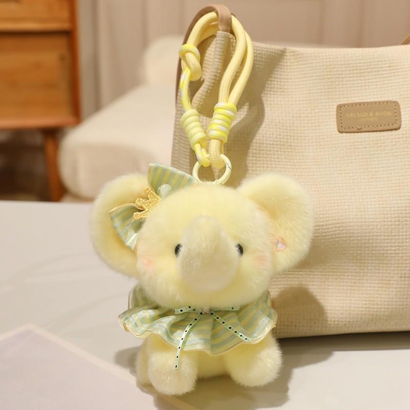 Plush Elephant Keychain With Pp Cotton Filling For Girls Birthday Gift