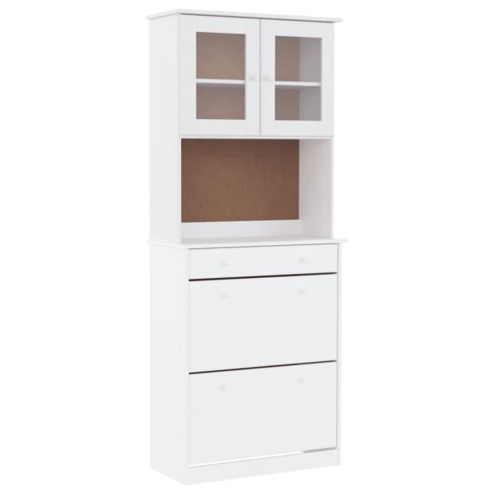 VidaXL Buffet ALTA blanc 77x35x188 cm bois massif de pin 3187778