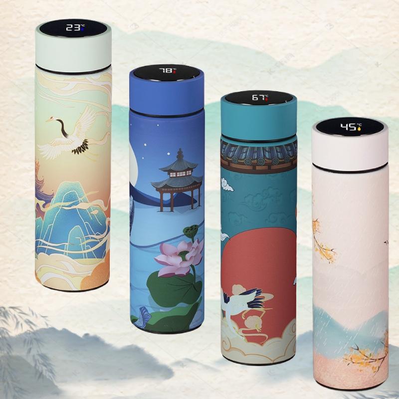 Kreative LED-Anzeige Temperatur Edelstahl Vakuumflasche 500ml