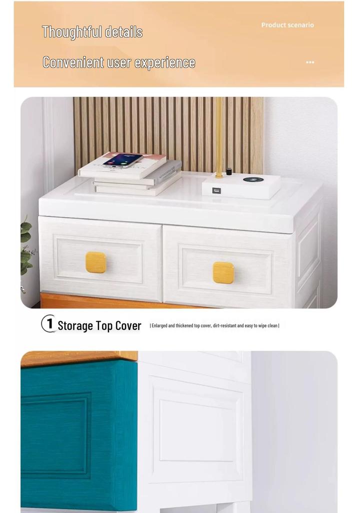 Multilayer Plastic Storage Cabinet: Drawer-Style for Bedroom and Nursery