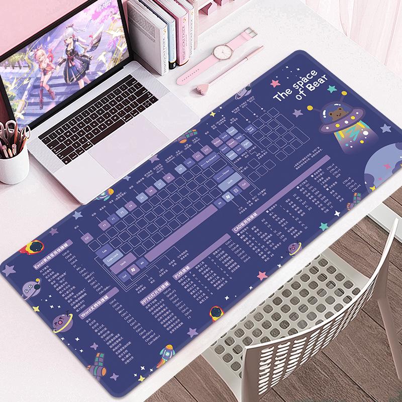Extra Large Cartoon PS Hotkeys CAD Mouse Pad - Non-Slip Desk Mat for Keyboard & Laptop