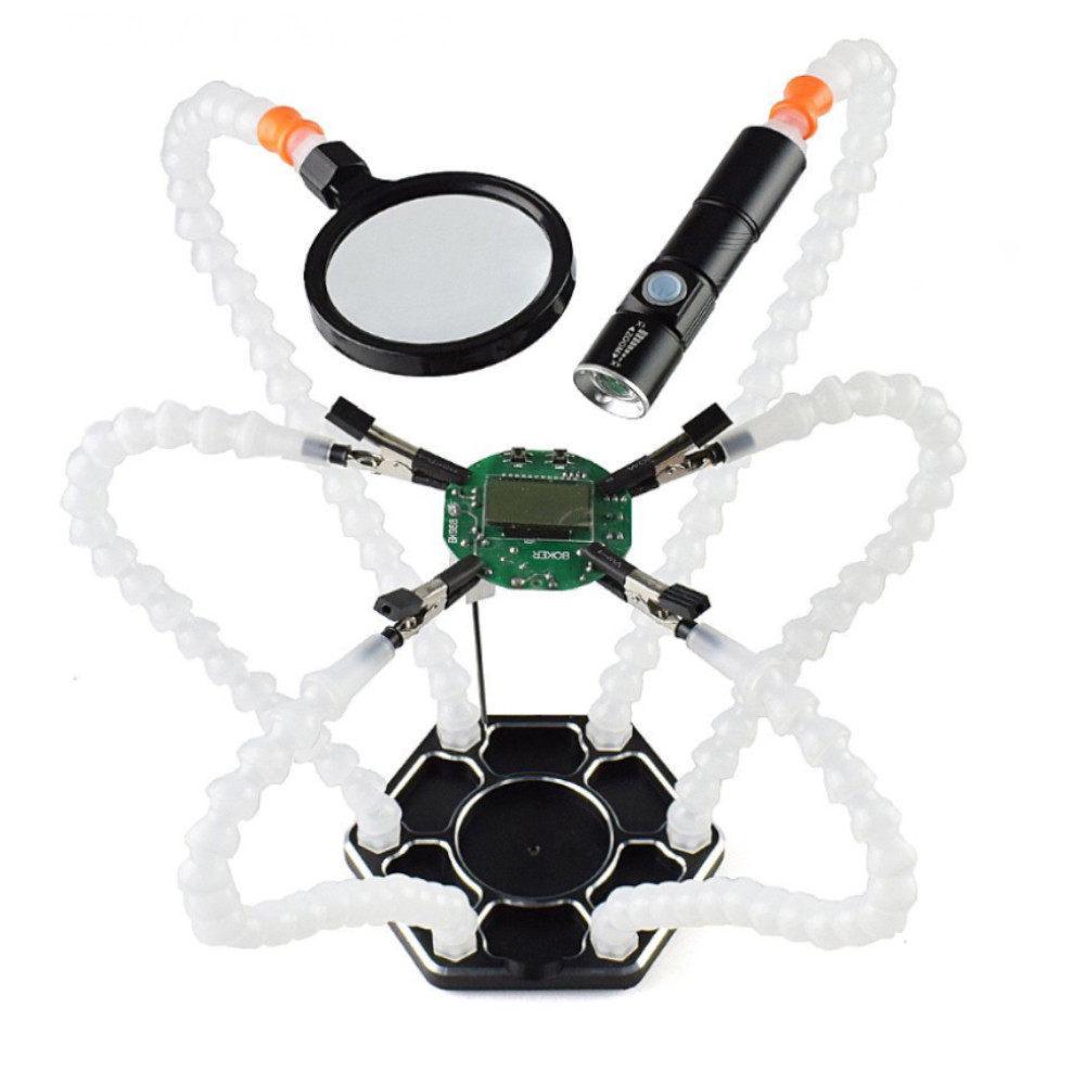 Six-Claw Multi-Functional Aluminum RC Model FPV Soldering Iron Stand Clip Tool