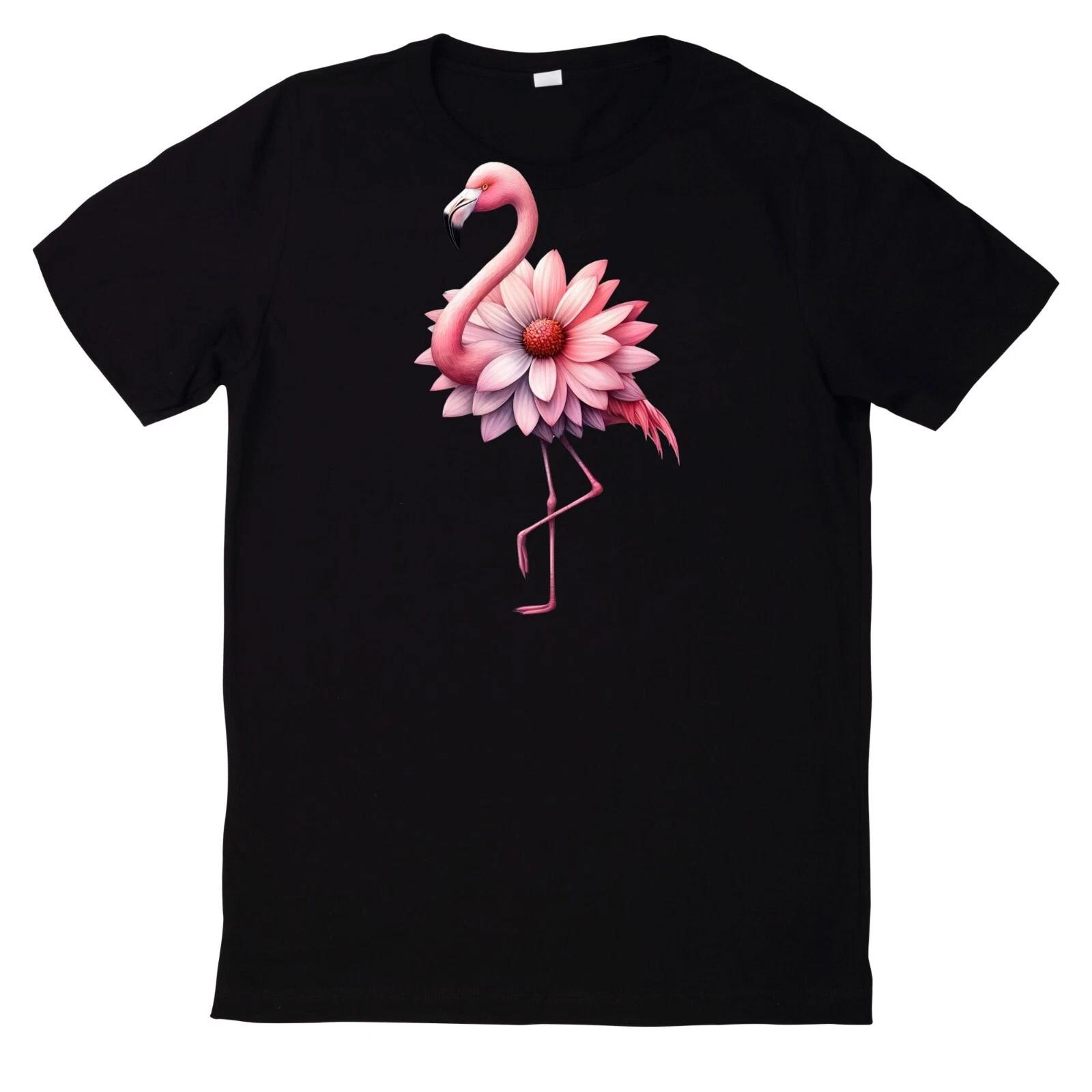 T-Shirt Rosa Blumen Flamingo Motiv XXXL