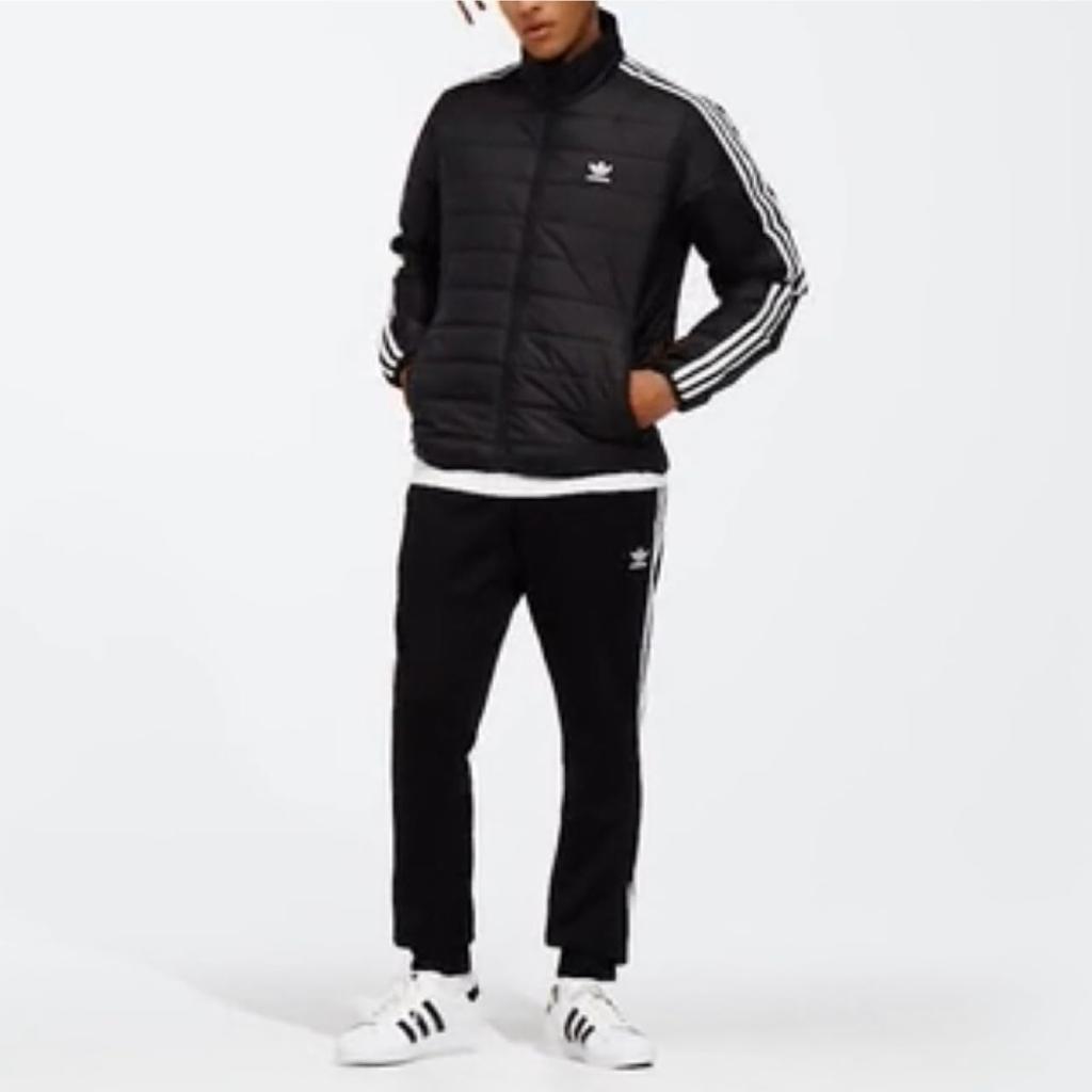 adidas Originals Padded Stand Collar Puffer Size L Black Jacket, Men's, (Chest 93-99cm), Outerwear, HL9212,
