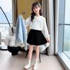 Spring/Summer 2025 College Style Long-Sleeve White Doll Collar Shirt for Girls