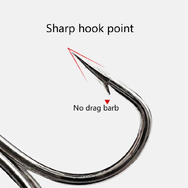 120pcs/box Fishing Treble Hooks Size 2#-10# Round Bent Treble Saltwater Hook