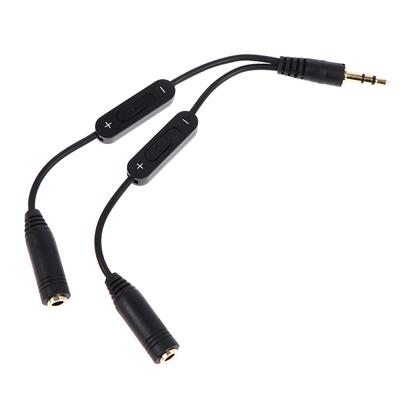 1 entrada 2 saídas 3,5 mm macho para cabo divisor de fone de ouvido duplo mono 3,5 mm fêmea