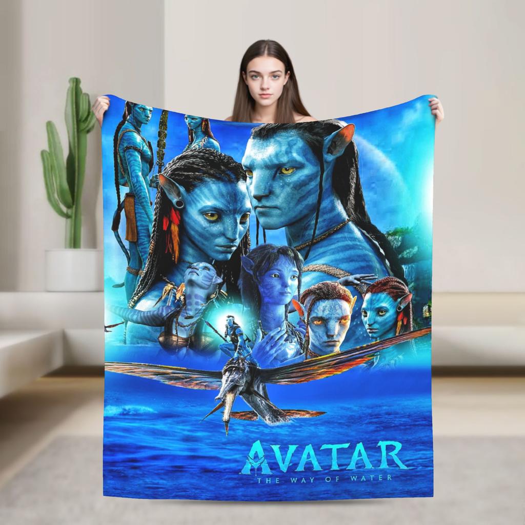 Avatars The Way Of Water Movie Poster Flannel Blanket Boy Soft Cozy Throw Blanket Winter Living Room Bedspread Sofa Bed Cover