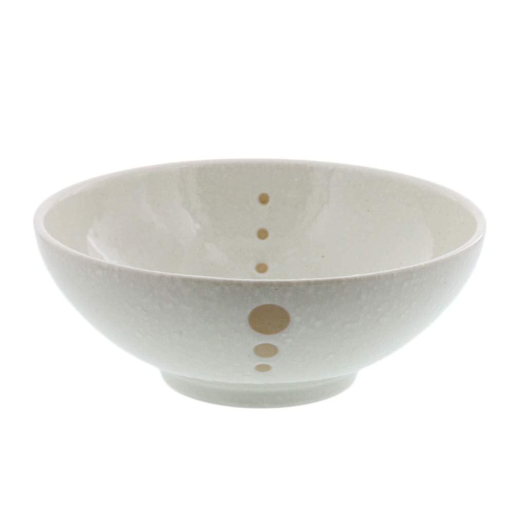 

Polka dot noodle Japanese style bowl, large, белый