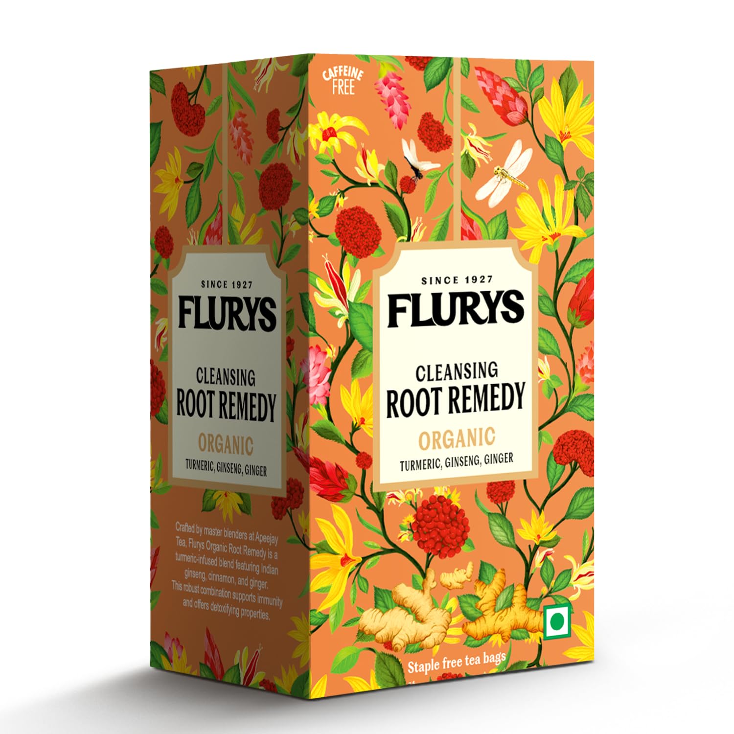 

Органічний трав яний чай Flurys Root Remedy | Підтримка імунітету та травлення | Куркума, Женьшень, Імбир та Кориця | 20 пакетиків