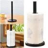 Stainless Steel Free Standing Paper Roll Holder Stand Paper Towel Holder Kitchen Roll Holder for Kitchen Bathroom Countertop