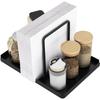 Metal Napkin Holder forTable with Salt and Pepper Shakers Caddy,Napkin Storage Dispenser for Kitchen DinnerTable and Picnic Deco