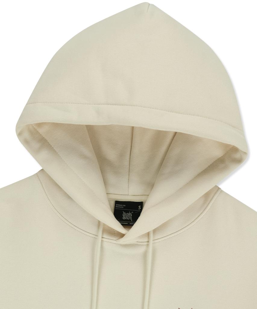 W Tag Crop Hoodie - Ivory