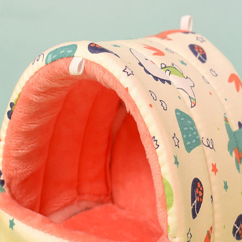 Søt fløyelsbur myke hamsterhus smådyrsovepose Trykt hamstersengrede