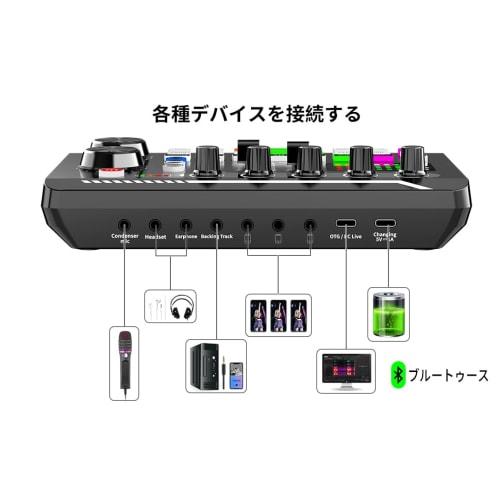 BONKYO F998 Voice Changer Karaoke Set for Home DJs and DJs, Includes Sound Card for Male and Female Voices, Microphone Stand, and Audio Mixer, Streami