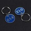 1set Aluminium Metal Luggage Id Tags Key Ring Labels Blue Numbers for Home Office Hotel Organization