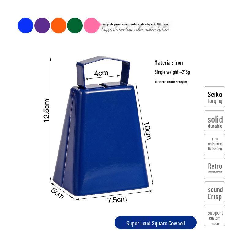 Three-Inch & Four-Inch Hand-Cranked Cowbells - 13 Colors, Perfect for Parties and Handicrafts