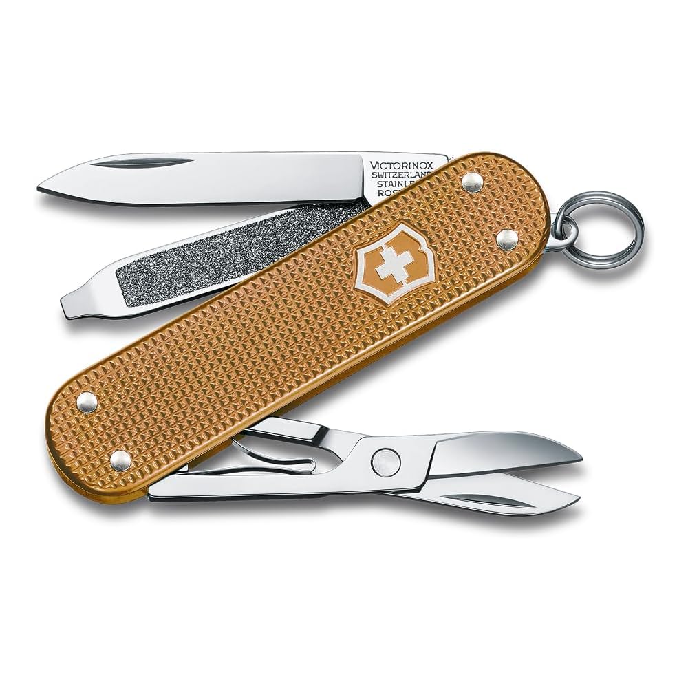 Victorinox Classic Alox Swiss Army Knife Wet Sand 5 Functions Compact Lightweight Multi-Tool