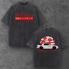 Heren Drift Auto Grafisch T-shirt Gewassen Zwart Japanse Anime Y2K Streetwear S-2XL