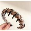 2026 Retro French Color Block Fabric Headband with Twisted Rope Braid and Anti-slip Teeth