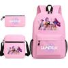Kpop Demon Hunters Children'S Backpack Casual Pencil Bag Shoulder Bag Three-Piece Set Elementary And Secondary School Bag