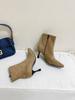 European and American temperament versatile suede celebrity high-heeled short boots