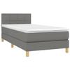 VidaXL Lit à sommier tapissier avec matelas Gris foncé 100x200cm Tissu - Modèle 3140594
